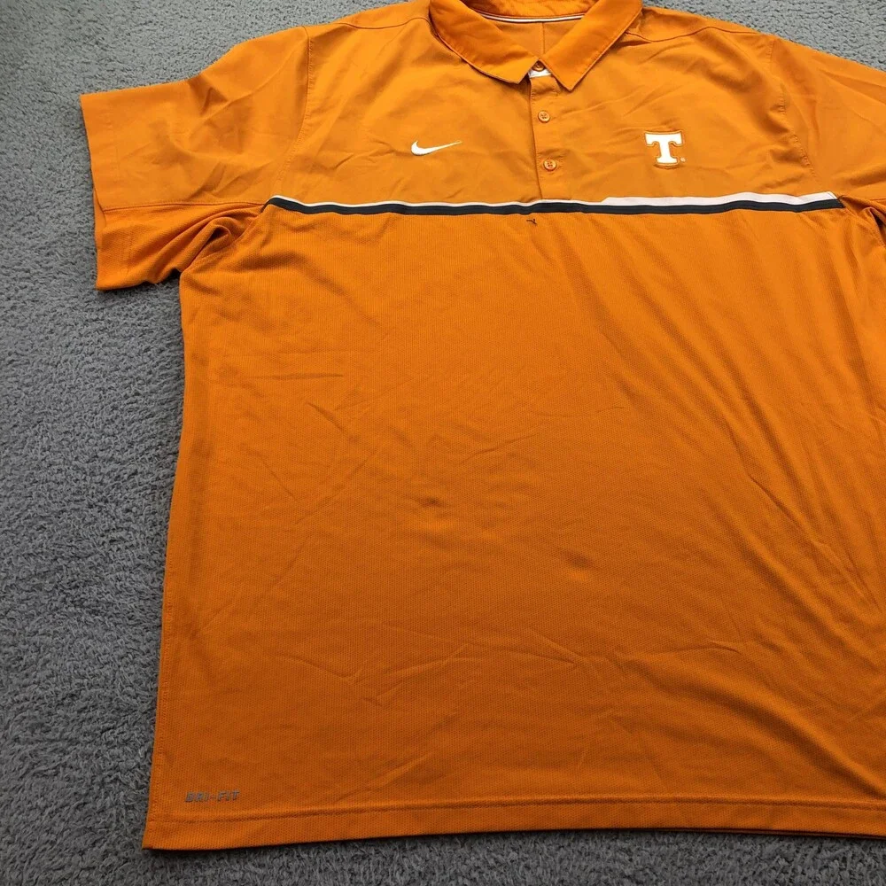 Tennessee Volunteers Polo Shirt Mens 3XL Orange NCAA Football Nike Dri Fit